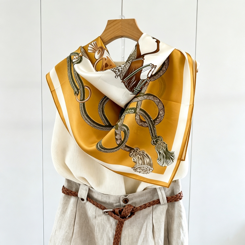 Foulard carré double crêpe 100% soie de mûrier, élégant, de luxe léger, pour femme, pour le quotidien, accessoire décoratif pour le cou