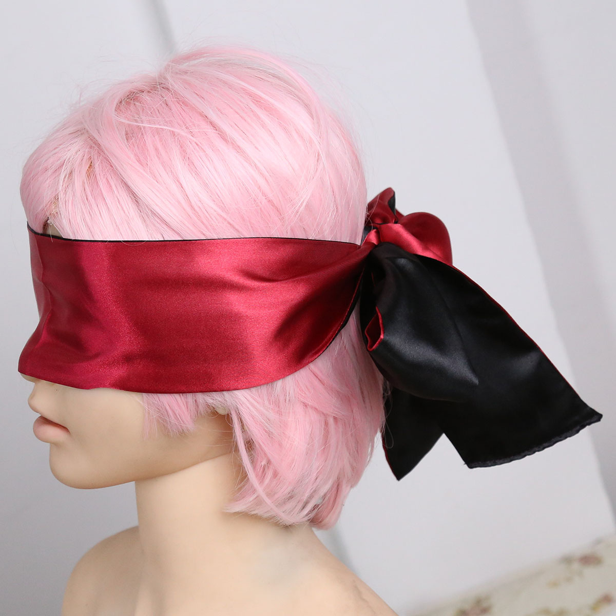 Masque pour les yeux en soie, deux couleurs, jouet masqué, masque de sommeil en soie pour accessoires de jeu, spectacle sur scène, cadeau Sexy pour femmes, haute qualité