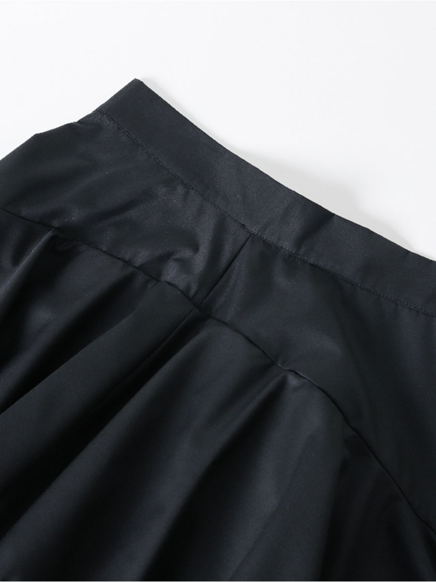 Jupes Trapèze Taille Haute Falbala, Vêtement Long  Couleur Unie, pour Document