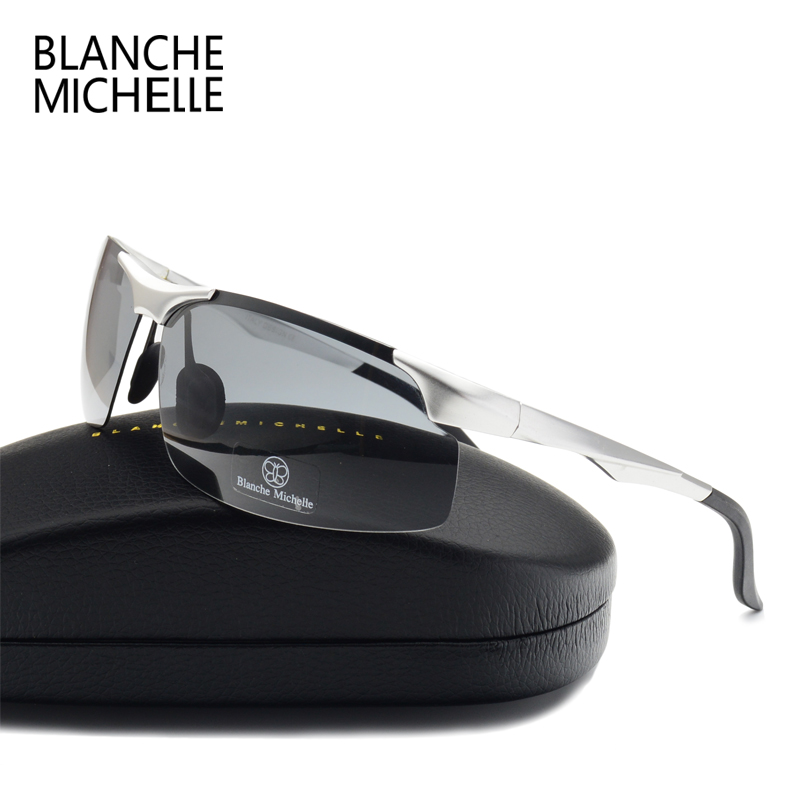Lunettes de soleil polarisées en aluminium et magnésium pour hommes, pour sport, conduite, Vision nocturne, pêche, UV400, sans monture, 2024