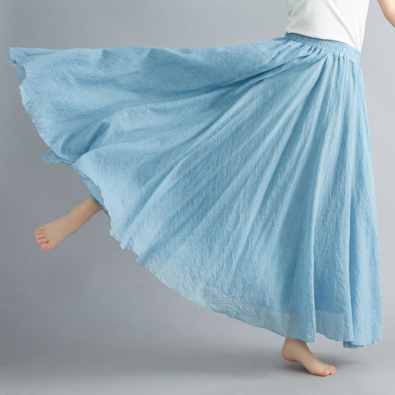 Mode coton lin vêtements femmes jupes Maxi Y2k élégant Streetwear Saia Ropa Mujer décontracté robe longue jupe Faldas Harajuku