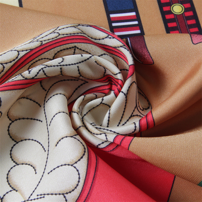 Foulard en soie femmes ceinture de selle imprimer foulards carrés tête Echarpes Foulards en soie Femme enveloppes châles de plage Bandana dame Hijabs