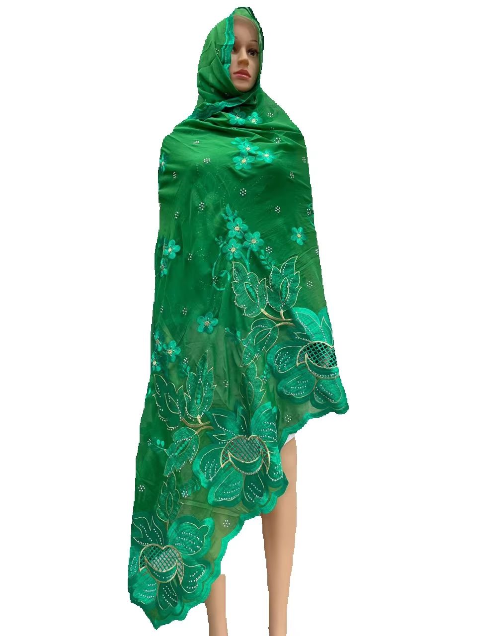 Nouveau foulard islamique 100 % coton pour femmes, broderie douce, hijab musulman, châle enveloppant, motif chip, style Dubaï, mode africaine pour femmes