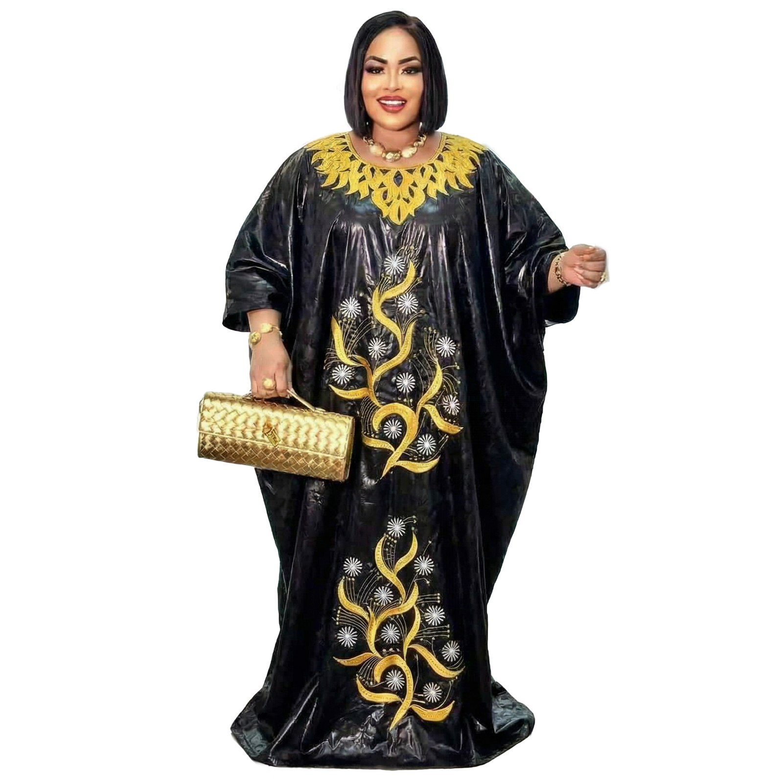 Tenue africaine pour femmes, abaya brodée, grande taille, robe élégante pour fêtes et cérémonies