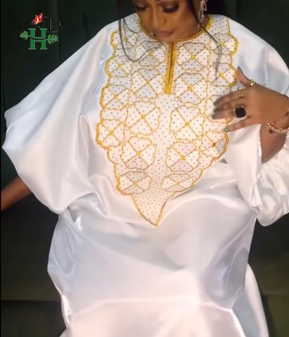 Vêtements africains H&D, broderie traditionnelle, boubou africain blanc pour femme, robes turques, robes africaines pour femme, robe musulmane