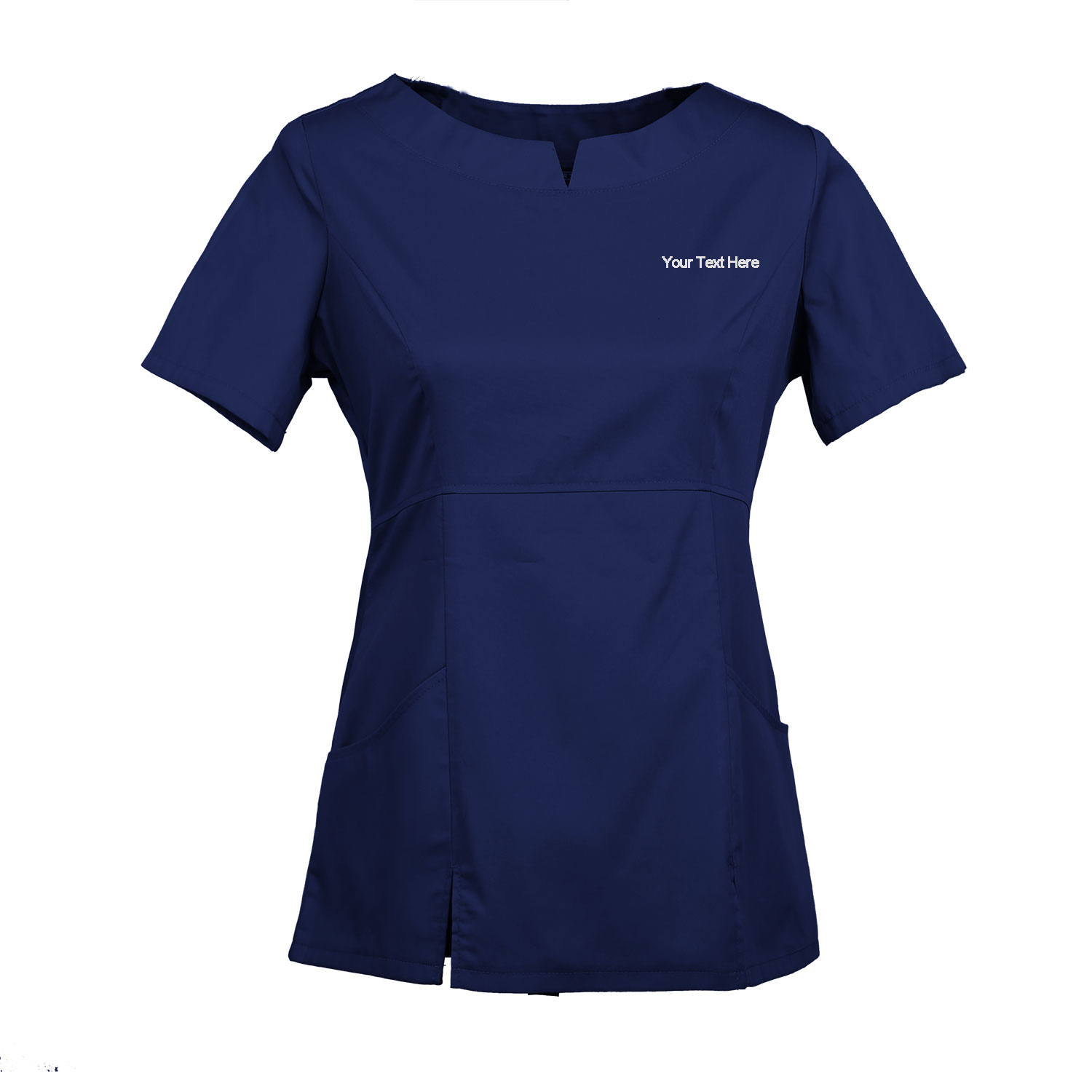 Haut de gommage brodé pour femmes, uniforme de soins infirmiers, chemisier à manches courtes, personnalisé avec votre texte