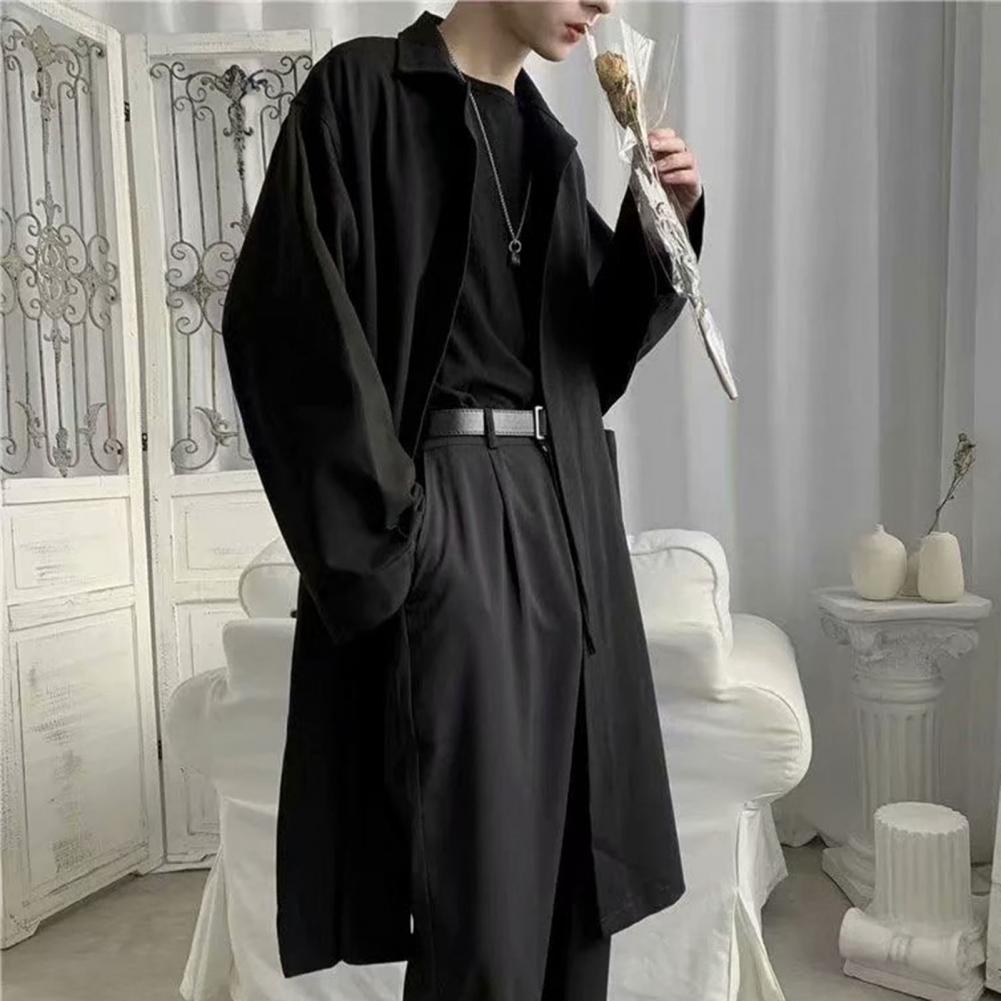 Manteau long à boutonnage boutonné de style coréen pour hommes, coupe-vent masculin, trench-coat d'affaires, pardessus décontracté, printemps