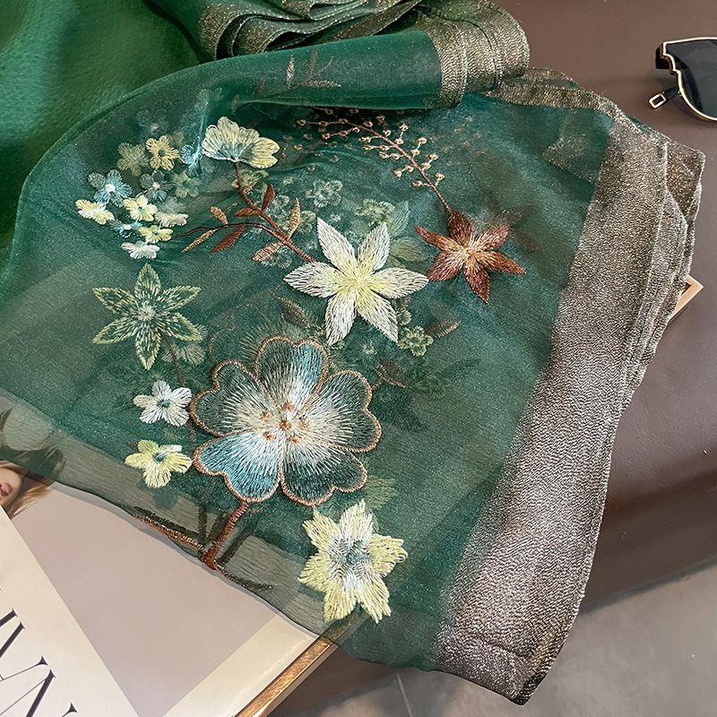 Écharpe en laine chaude pour femme, châles monochromes, pashmina floral Bufanda, écharpes de luxe brodées, hiver, nouveau, 2023