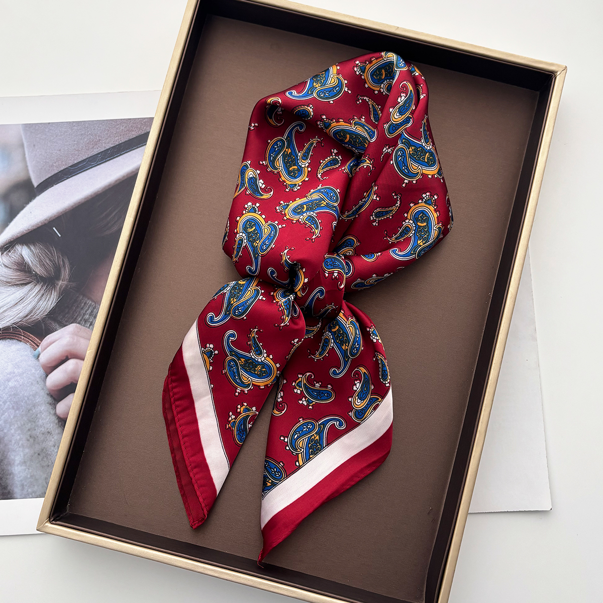 Écharpe de luxe à imprimé cachemire pour femme, imitation soie, foulard, bandana, hijab, bandeaux, châles carrés, enveloppes