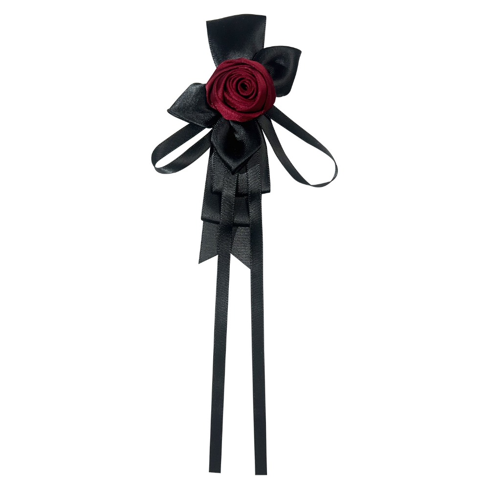 Nœud Papillon en Tissu Style Coréen pour Femme, Ruban Fleur Rose, Accessoire de Chemise, Bijou de Mariage et de Fête