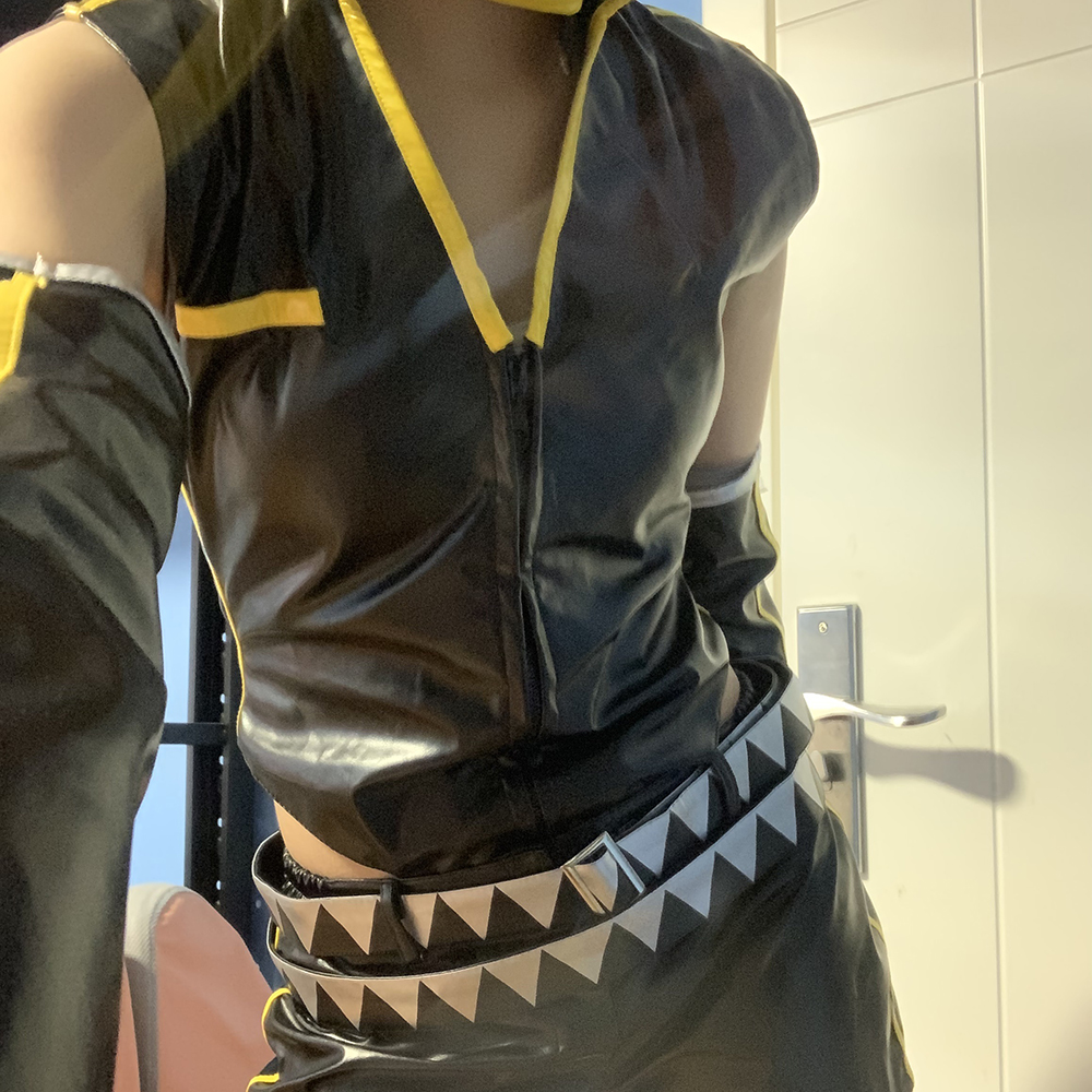 Costume de Cosplay Len de jeu animé pour adultes, unisexe, haut et short en cuir PU, tenue de fête Punk d'halloween, uniforme