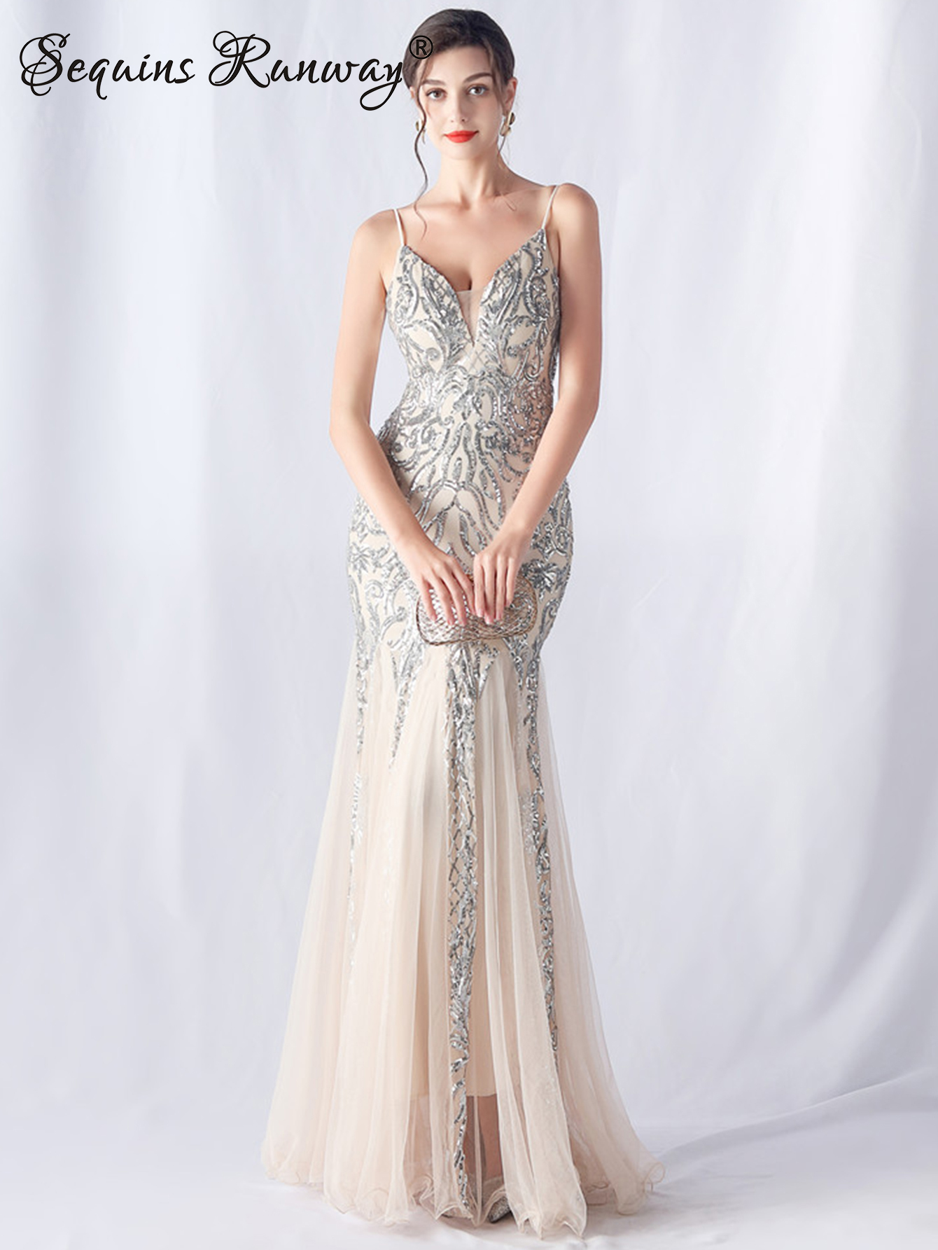 Robes de soirée longues élégantes et sexy pour femmes 2026, robes de fête d'anniversaire en maille, robe longue rose à sequins pour femme, robe d'été Vestido