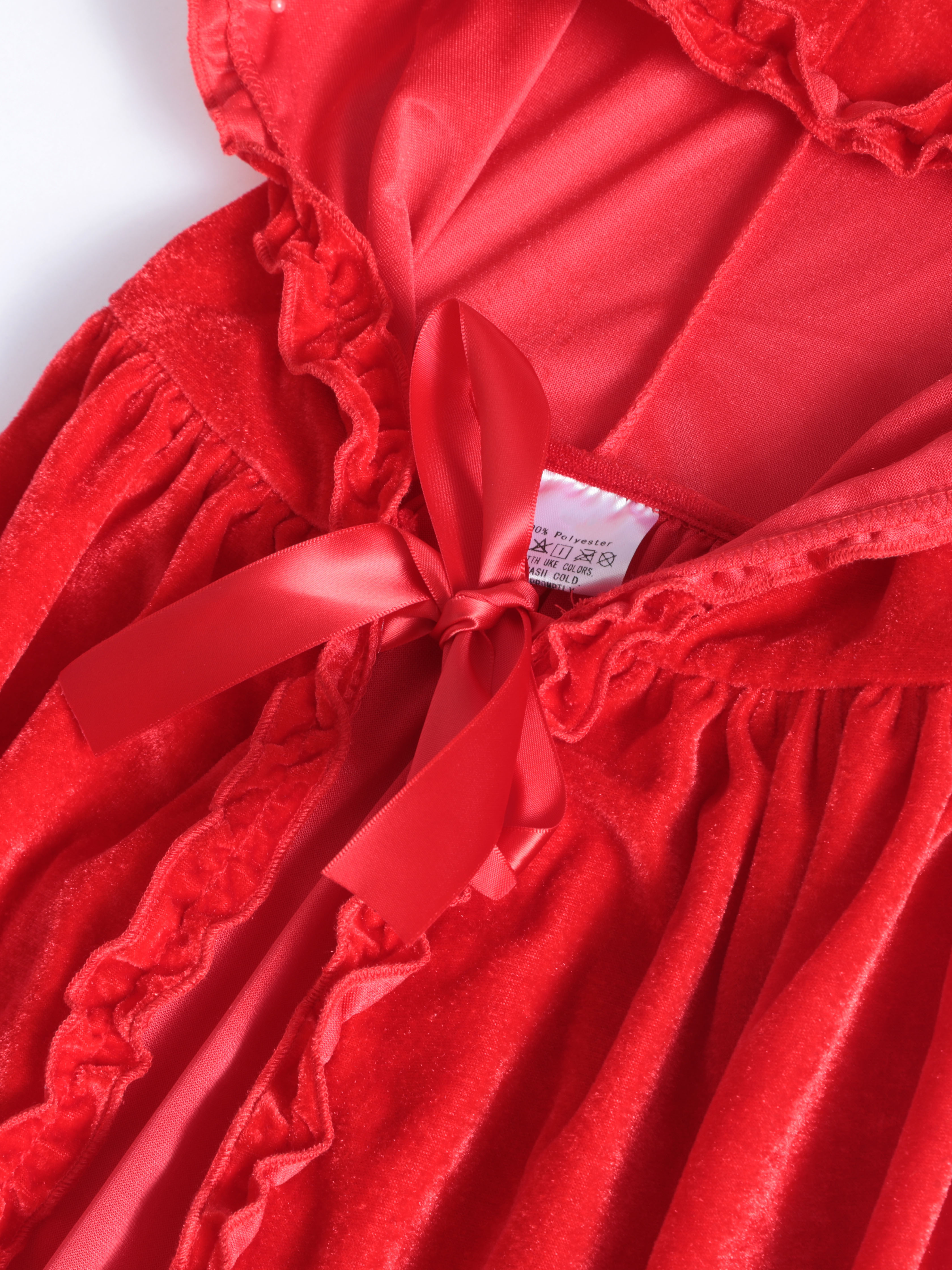 Cape en velours pour cosplay, petit chaperon rouge, dentelle, adaptée pour Halloween et Noël, 550550