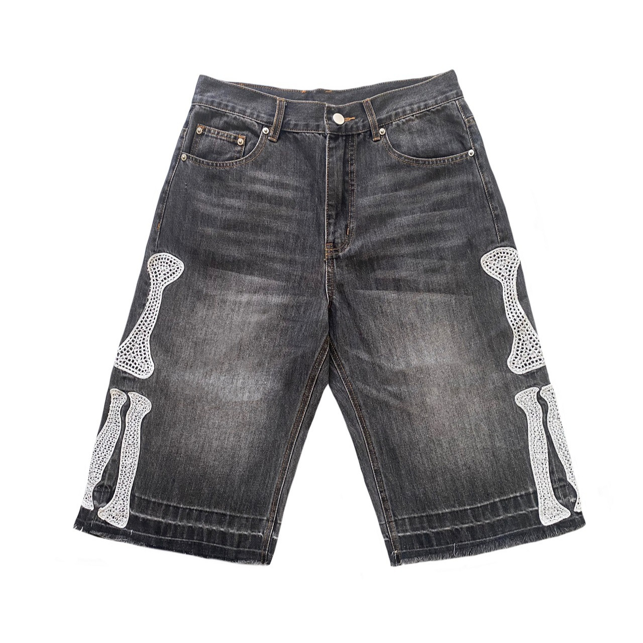 Kapital Vintage Kazuhiro Hirata Short en jean ample et droit pour homme, style vintage japonais, en denim vieilli