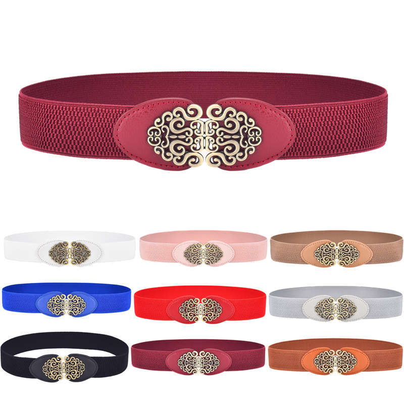 Ceinture élastique rétro extensible pour femmes, large, accessoire de mode pour filles, adapté à l'appariement de jupes, pantalons, robe, gagnant