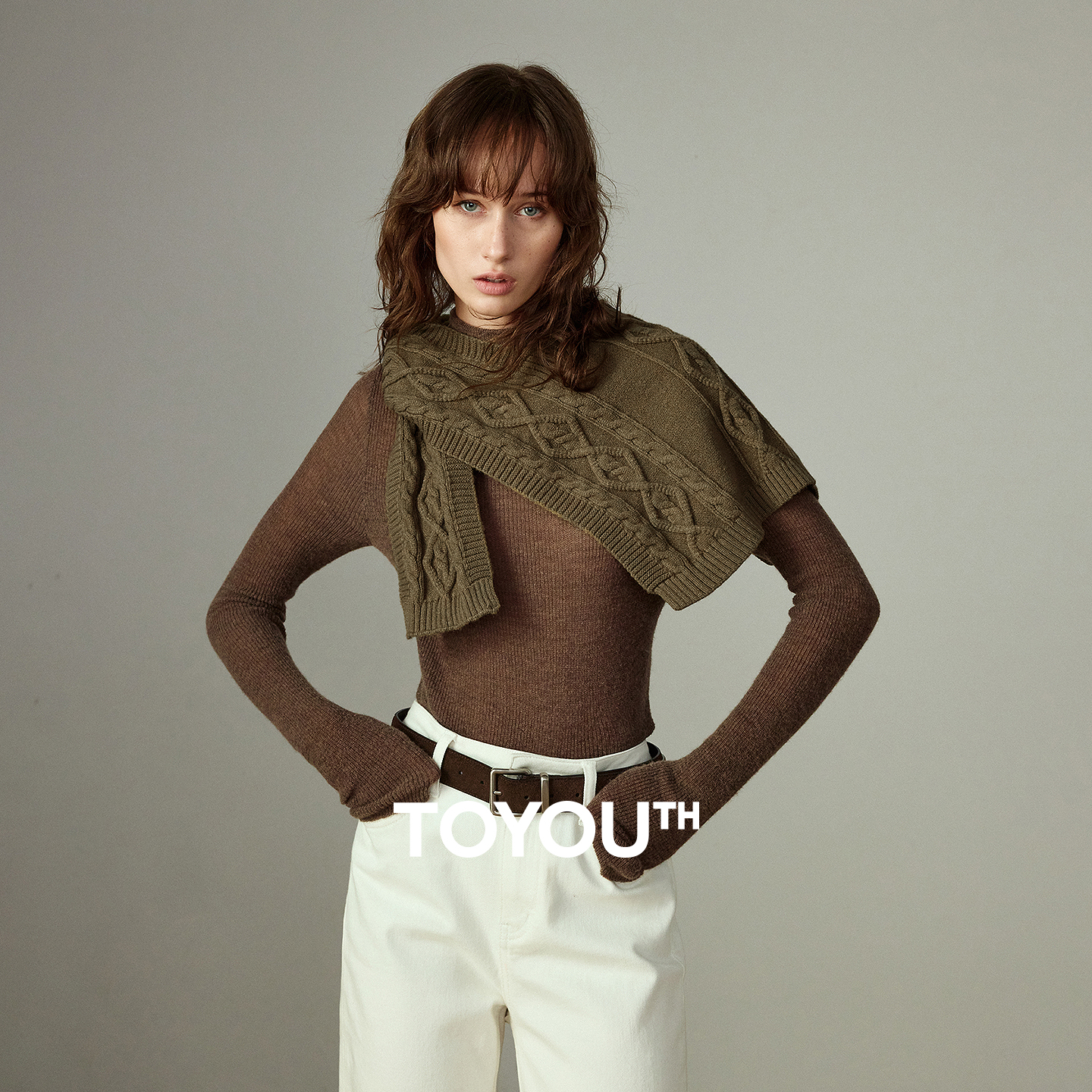 TOYOUTH femmes tricoté écharpe 2025 hiver nouvelle atmosphère de Style coréen à la mode superposition chaud cou plus chaud châle