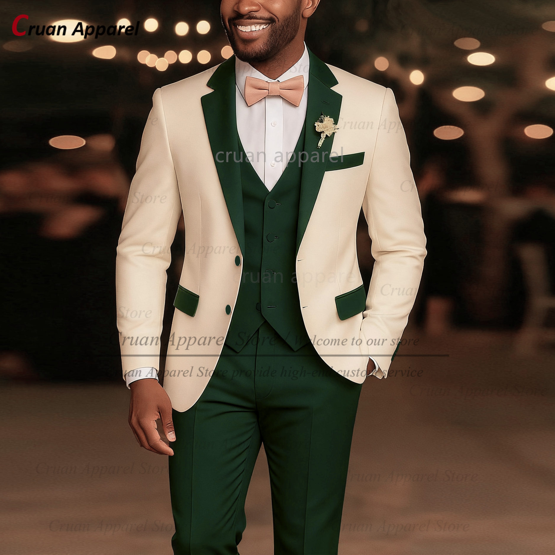 Ensembles de costumes de haute qualité pour hommes, Banquet de mariage, tenues élégantes personnalisées pour marié, dîner de soirée, Blazer, gilet, pantalon, 3 pièces