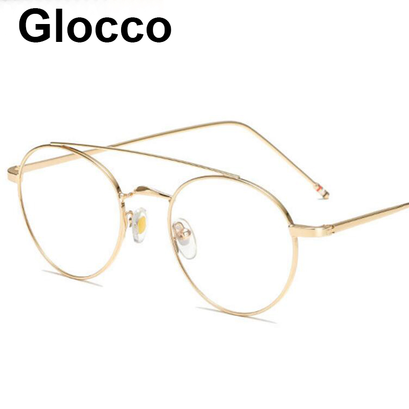 Lunettes rondes en métal pour femmes, tendance classique, monture de marque de luxe de styliste, élégantes, simples, à la mode, à Double pont, 2025