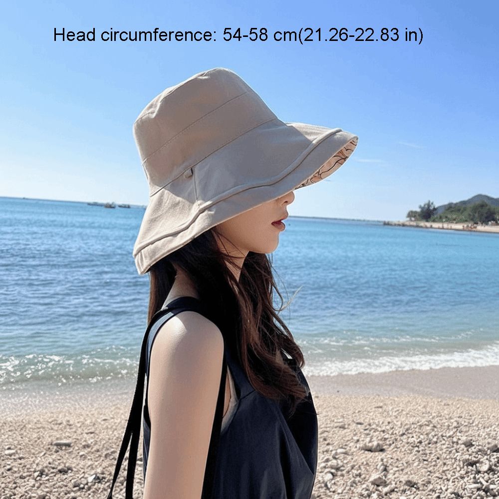 Chapeau de pêcheur double face pour femme, couleur unie, large bord, chapeau de soleil d'été respirant, imprimé floral, visière de protection solaire, casquette de plage