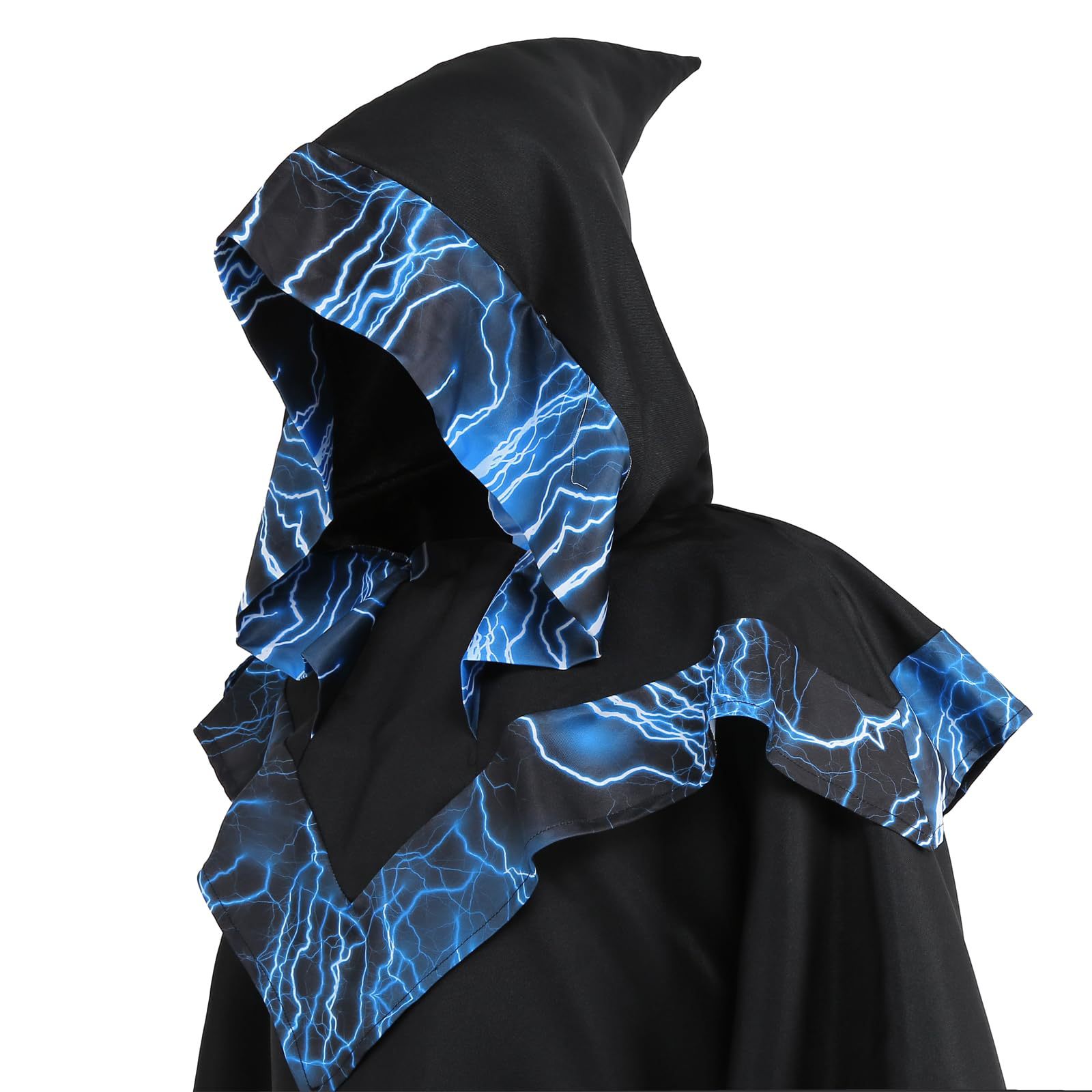 Robe de sorcier mystique médiéval pour hommes, Costume de Cosplay d'halloween, Cape à capuche, Cape de fête de carnaval