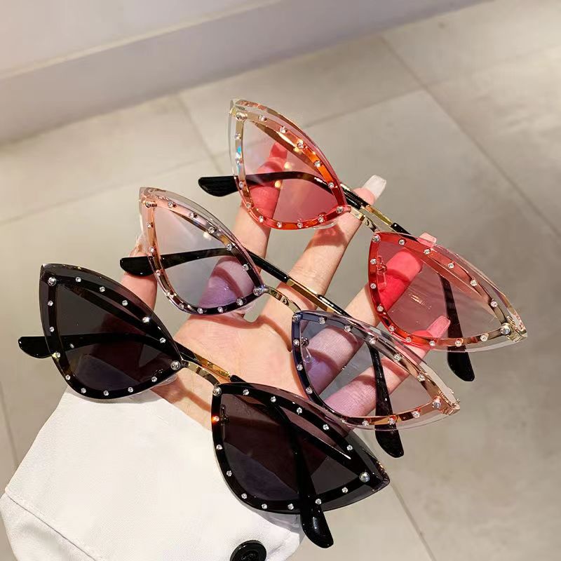 Lunettes de soleil à monture métallique œil de chat pour femmes et hommes, ovales, Vintage, nuances féminines, lunettes de soleil elliptiques pour femmes