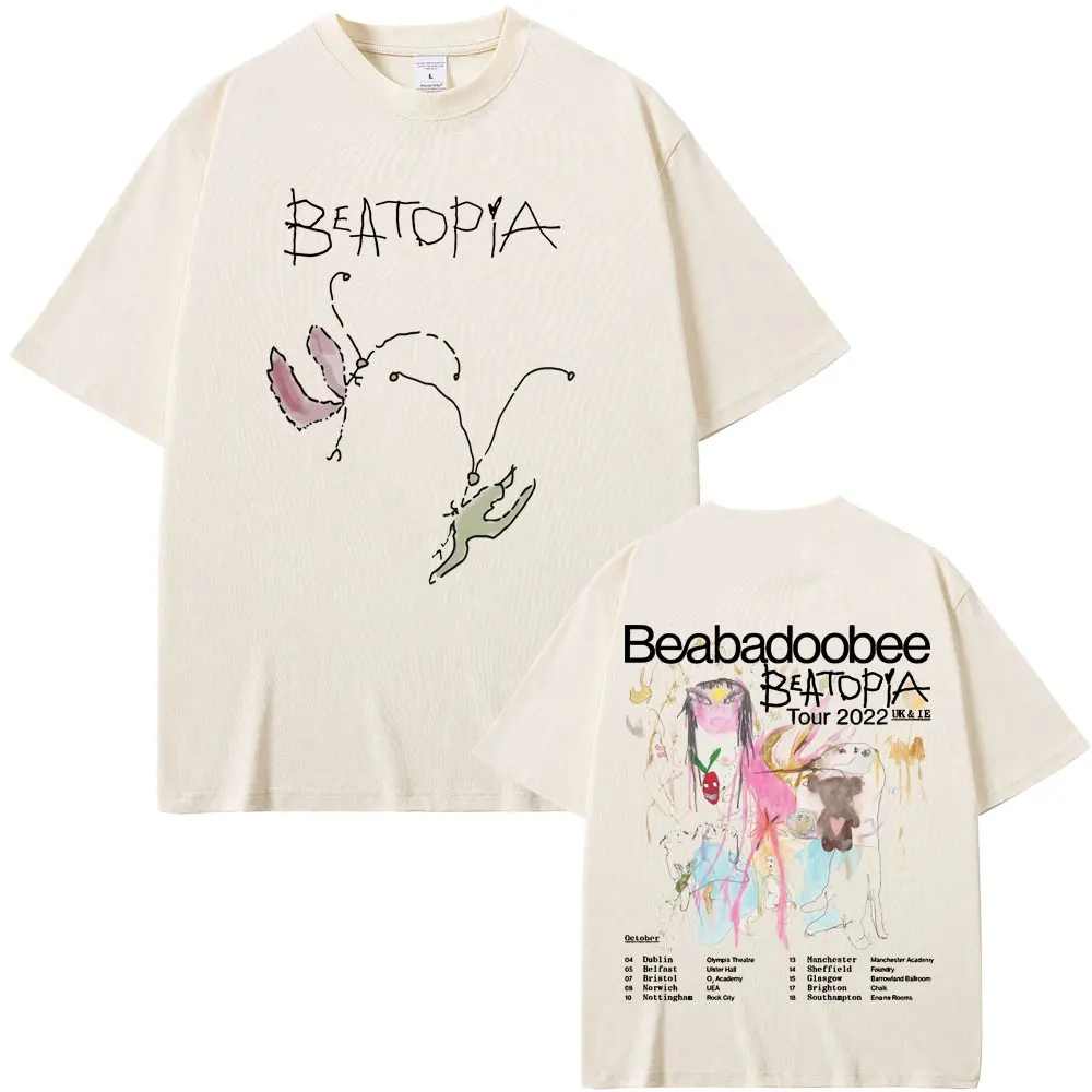 Beabadoobee Beatopia Tour T-shirt hommes femmes mode Harajuku T-shirt mâle décontracté coton surdimensionné Streetwear esthétique t-shirts