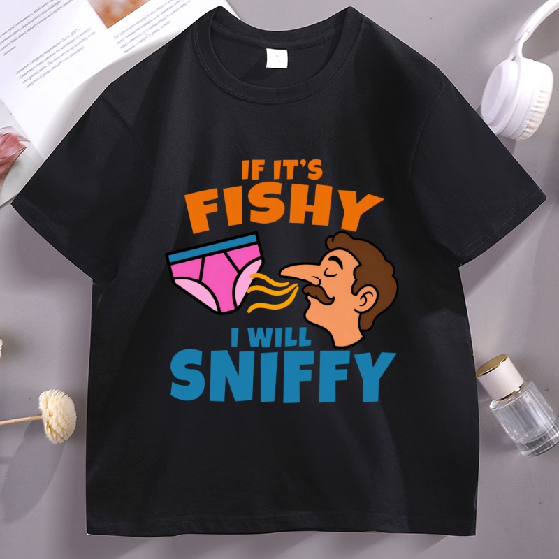 T-shirt décontracté pour homme avec motif humoristique et drôle, col rond, en coton imprimé, manches courtes