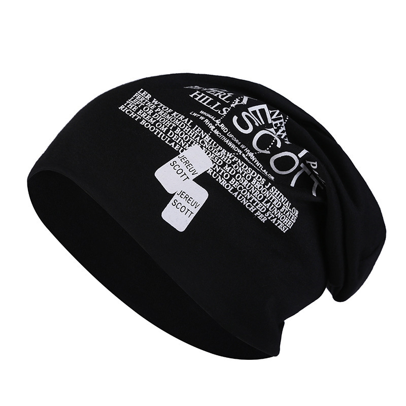 Bonnet Baggy en coton doux pour hommes et femmes, automne et printemps, Skullcaps amples, mode lettre imprimée Hip Hop, Bonnet chaud unisexe