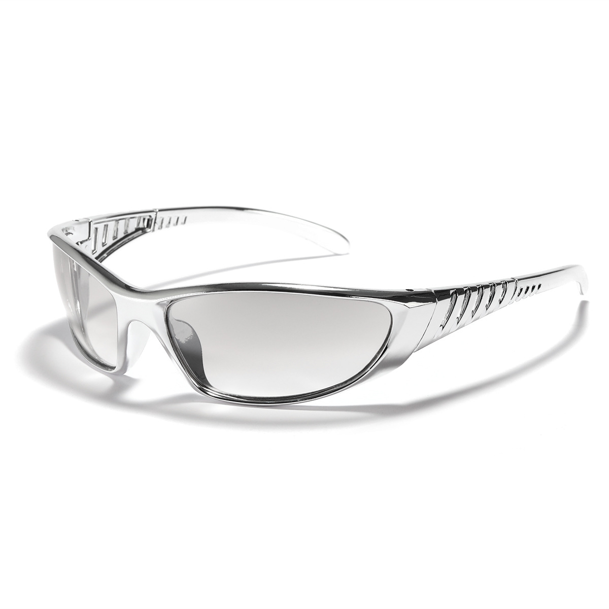 Lunettes de soleil de SPORT argentées pour hommes et femmes, rétro Punk, cyclisme, tendance, lunettes d'extérieur Y2K, nouvelle collection 2024