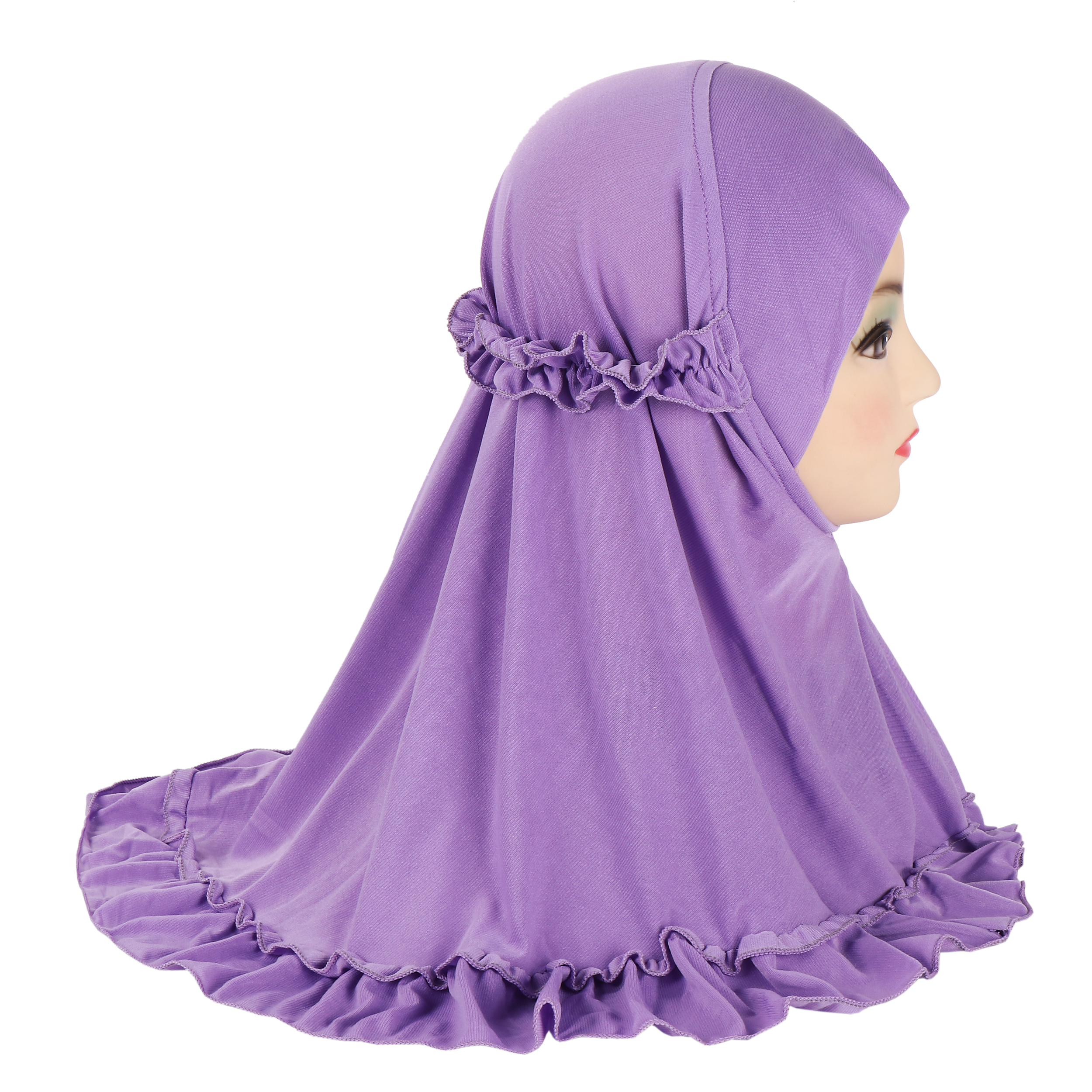 H361-Foulard islamique froissé pour petite fille, joli hijab pour enfants de 2 à 6 ans