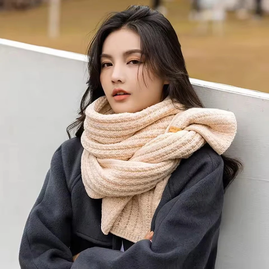 Écharpe d'hiver femmes hommes épais câble tricot enveloppement épais longue écharpe chaude pour voyage bureau chaud cachemire foulards foulard