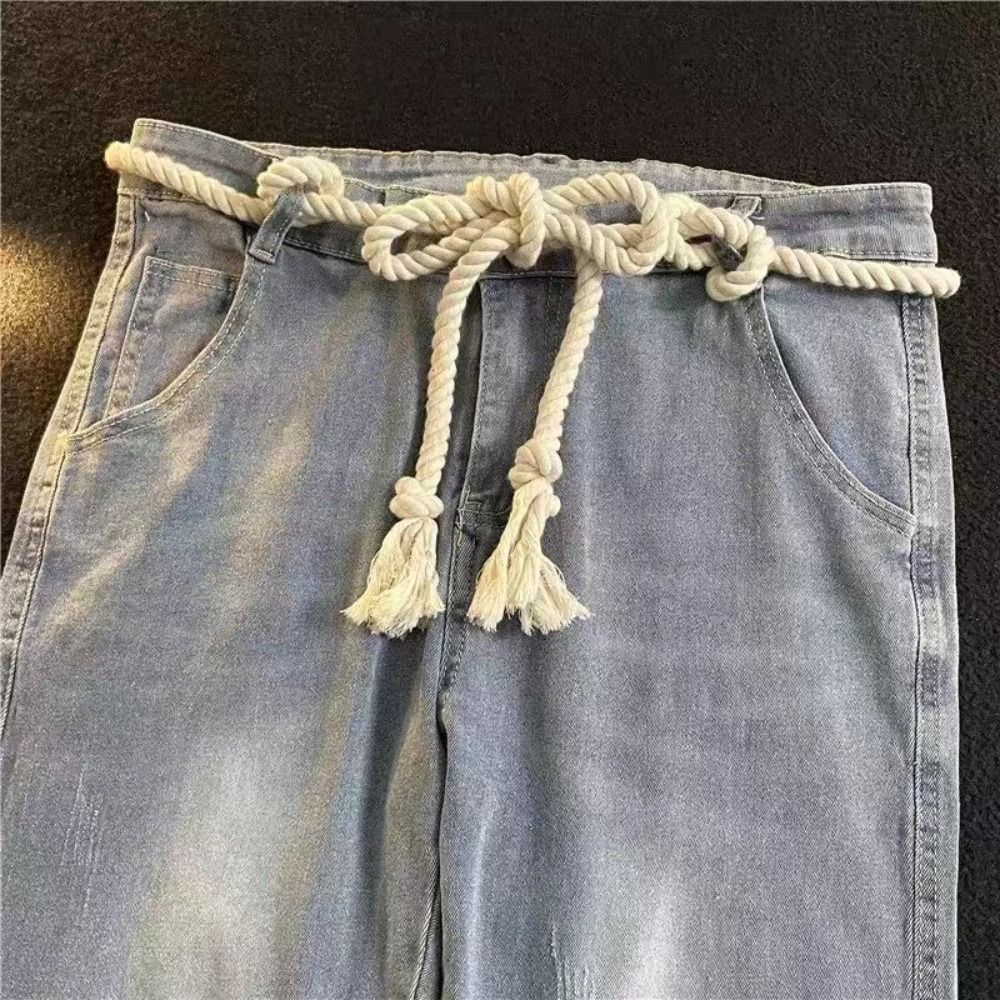 Ceinture en corde épaisse, Design de luxe à la mode, Vintage, polyvalente, cravate, Style Ins