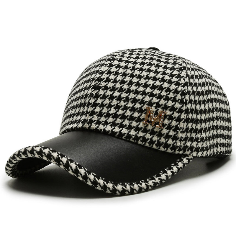 Casquette de Baseball à carreaux pour femmes, garde au chaud, coupe-vent, tendance sauvage, pour l'hiver