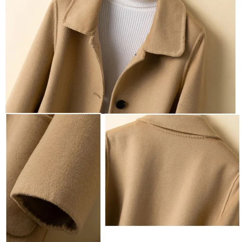 Manteau en laine confortable pour femme, Chic, polyvalent, couleur unie, extérieur quotidien, polaire thermique, nouvelle collection hiver 2024