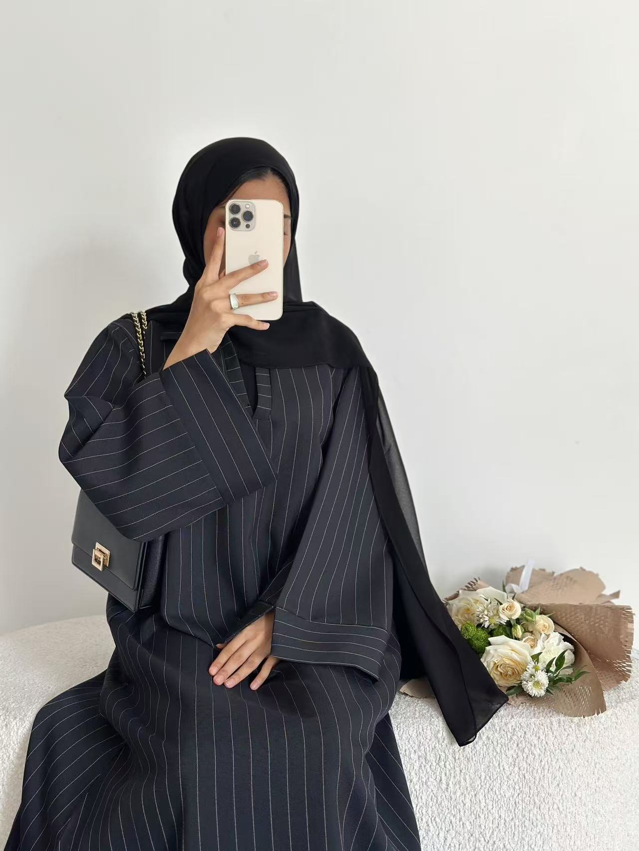 Robe Abaya pour femme, Kaftan Jalabiya rayée, pour fête, style musulman, Dubaï, Caftan marocain, longue robe, Abayas 2026