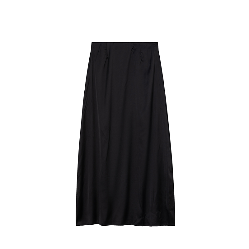 Jupe mi-longue en satin de soie simulée pour femme, style décontracté européen et américain, jupe enveloppante pour la mode transfrontalière