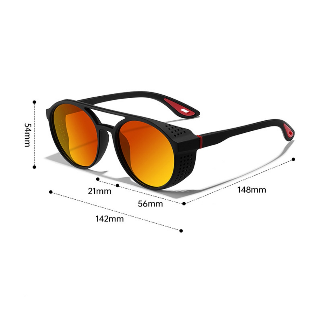 Lunettes de soleil polarisées avec protections latérales, protection UV400, verres miroir, pour sports de plein air, conduite, pêche, cyclisme