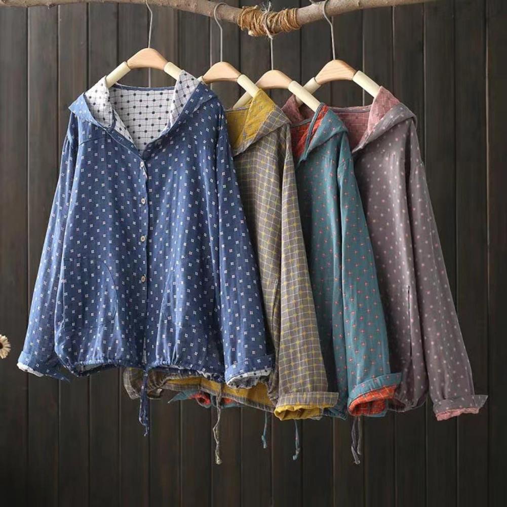 Veste en coton pour femmes, veste de printemps élégante à capuche avec ourlet à cordon de serrage, fermeture à glissière pour vêtements d'extérieur pour femmes