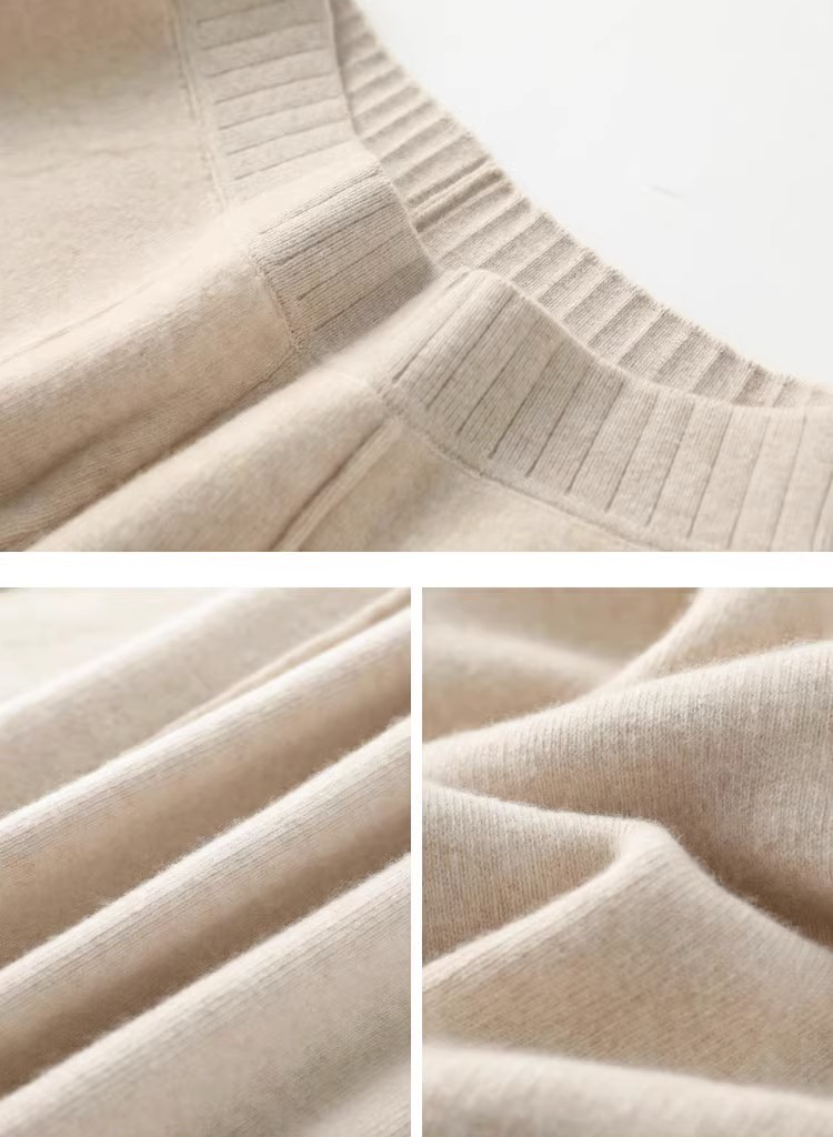 Pantalon à jambes larges pour femmes, couture moyenne, forme de jambe modifiée, ample, amincissant, tricoté, taille haute, couleur unie, 2024