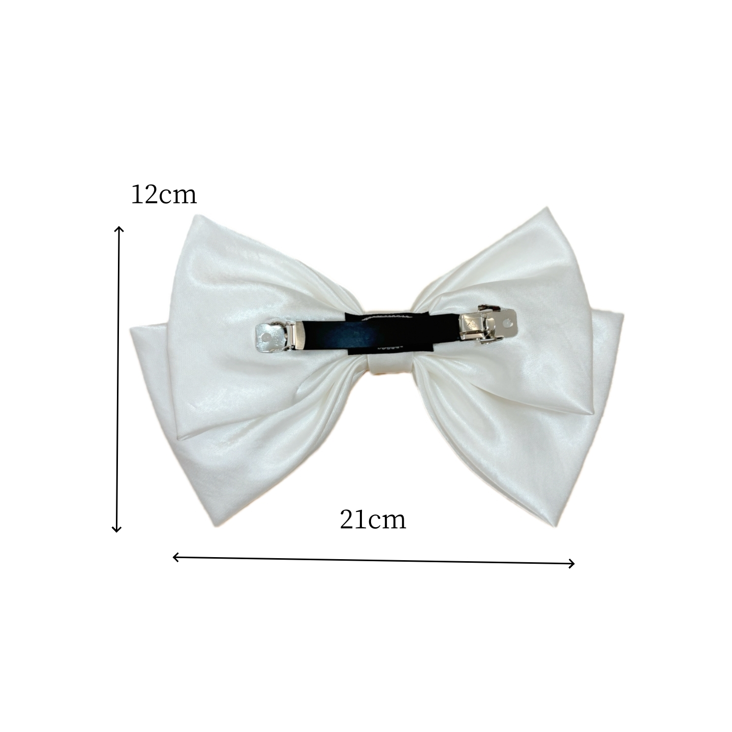 Élégante Pince à Cheveux en Satin avec Grand Nœud, Clip à Ressort, Accessoire Cheveux Blanc pour Femme, Coiffe Style Princesse