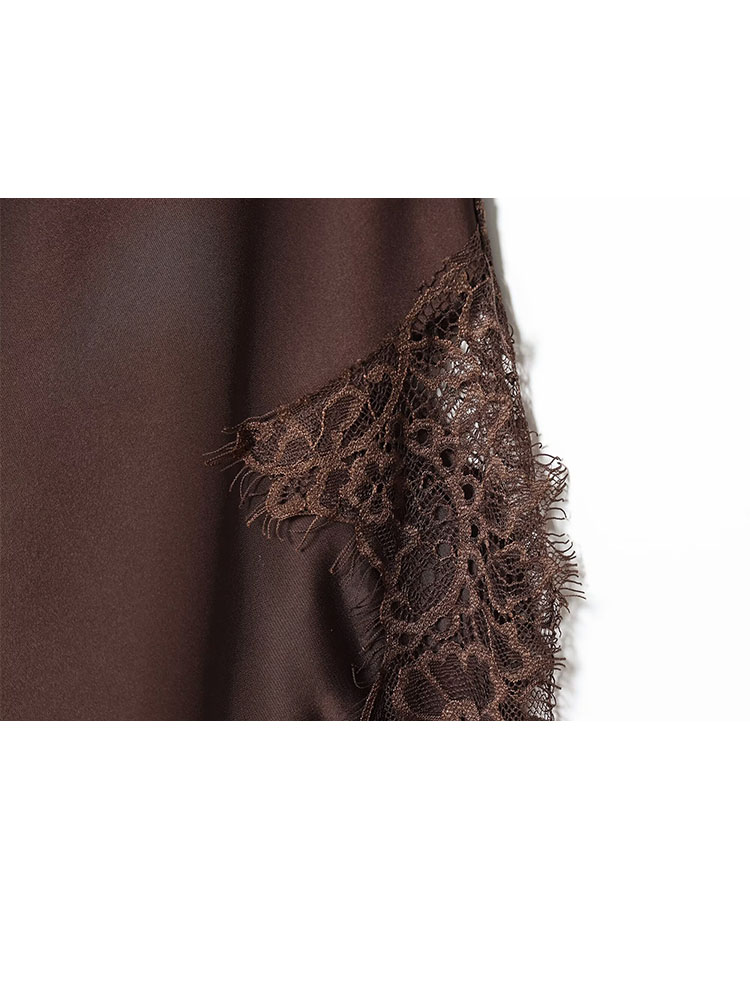 HH femmes 2025 nouvelle mode Simple asymétrique dentelle jupe femme élégante Sexy soie Satin Texture taille moyenne décontractée polyvalente jupe