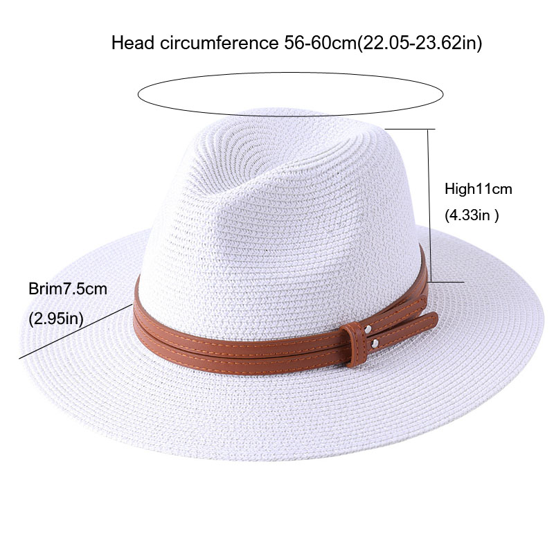 Chapeaux de soleil en paille grande taille 56-58 59-60cm pour femmes et hommes, protection UV SPF 50+, chapeau Panama à large bord, chapeau de plage pour hommes, chapeau Fedora