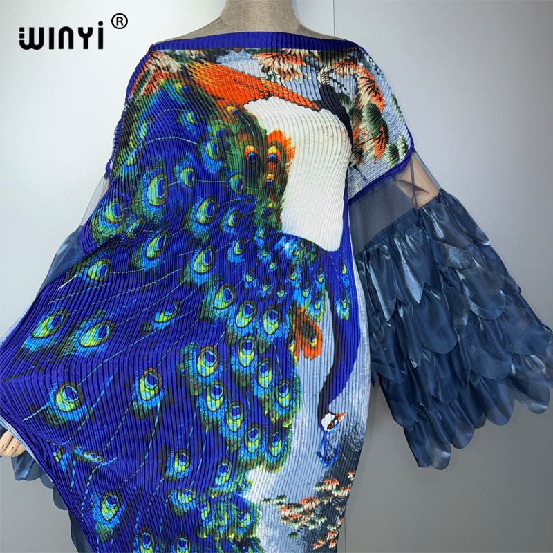 Robe plissée élastique WINYI, style kaftan, abaya de luxe pour femme musulmane, idéale pour la plage, les soirées et les événements à Dubaï