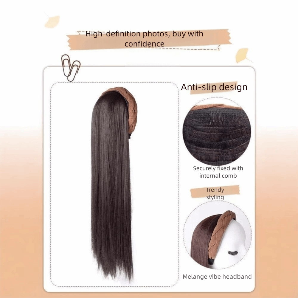 Extension capillaire synthétique longue et bouclée, postiche en forme de U, fausse demi-perruque naturelle pour femmes