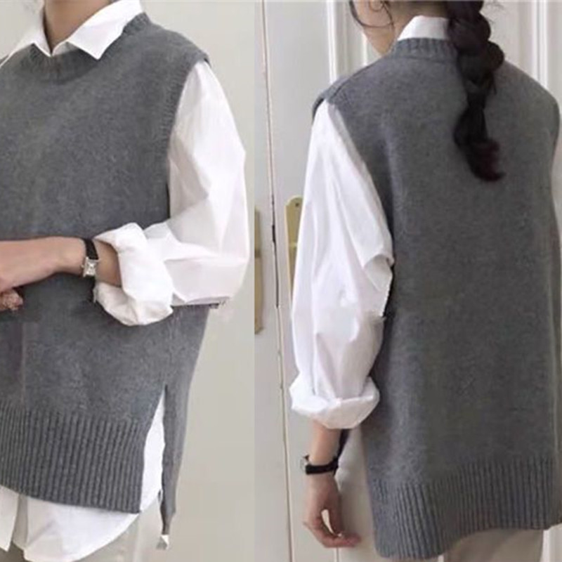 Femmes surdimensionné gilet ample Femme Pull tricoté femmes Pull dames col rond pulls gilet Pull Femme vêtements de dessus
