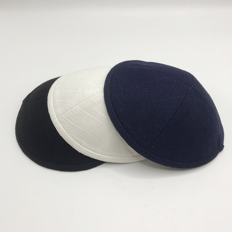 Chapeau juif Kippah Yamaka en lin pour hommes, 1 pièce, cérémonie Yarmulkes Judaica mariages amour Skullcap cadeau