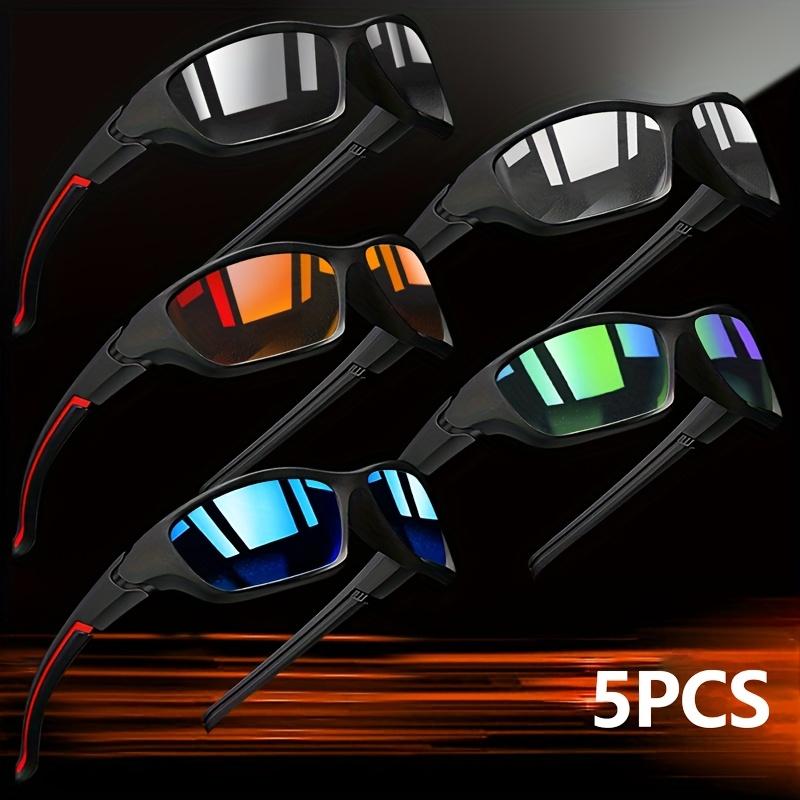 Lunettes de soleil polarisées pour hommes, 5 pièces, mode plein air, sport, pêche, cyclisme, Protection des yeux, Design de luxe, Uv400