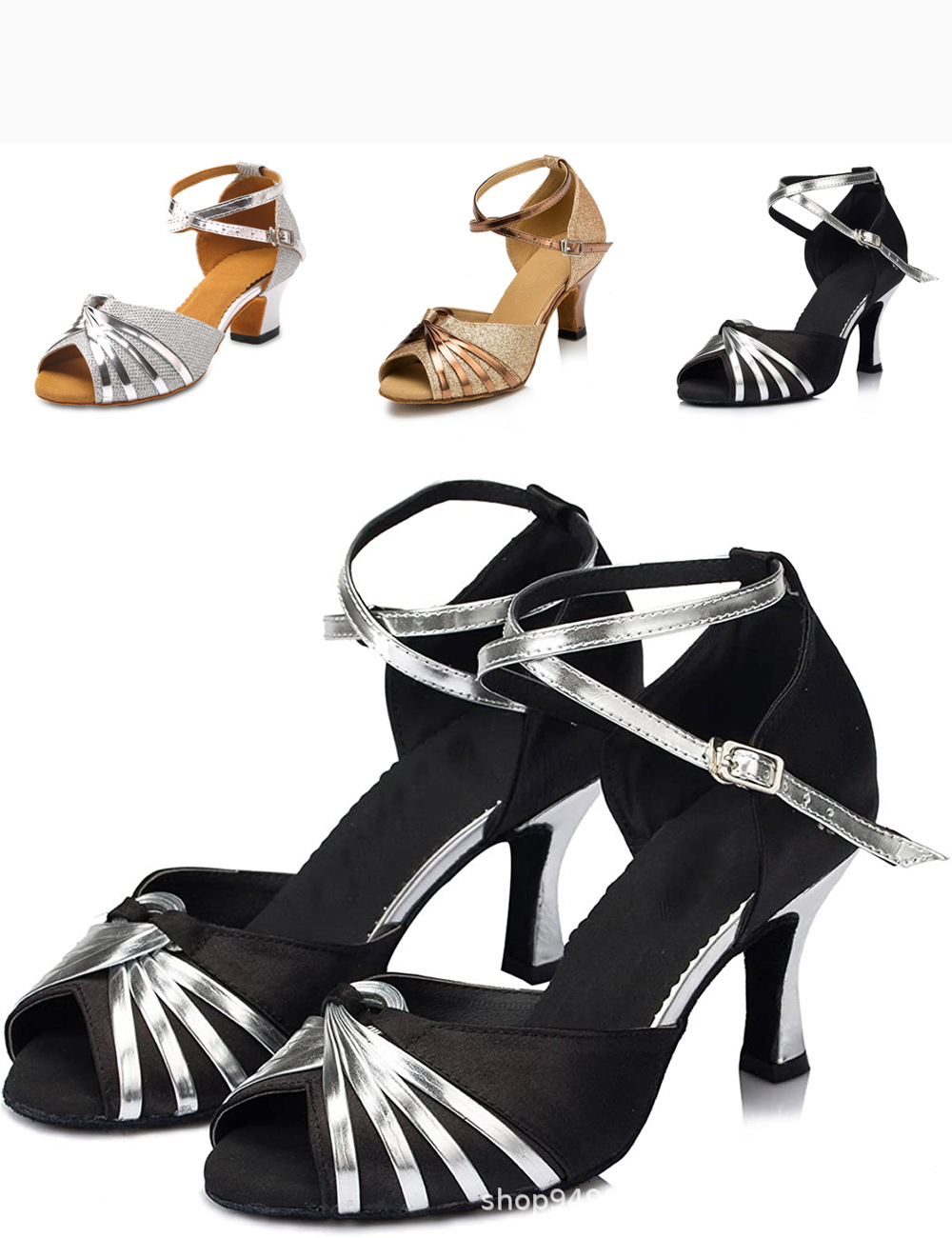 Chaussures de danse latine noires à talons hauts, sandales de jazz, pour tango, danse de salon intérieure, fête estivale, pour femmes, entraînement, danse moderne 2026