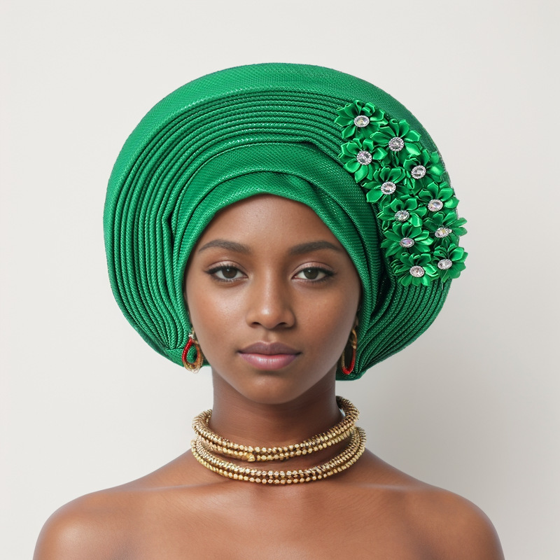 Cravate de sauna africaine, turban nigwin, déficit de mariage es Aso Oke, vêtements de sauna musulmans, couvre-chef féminin, Auto Gele