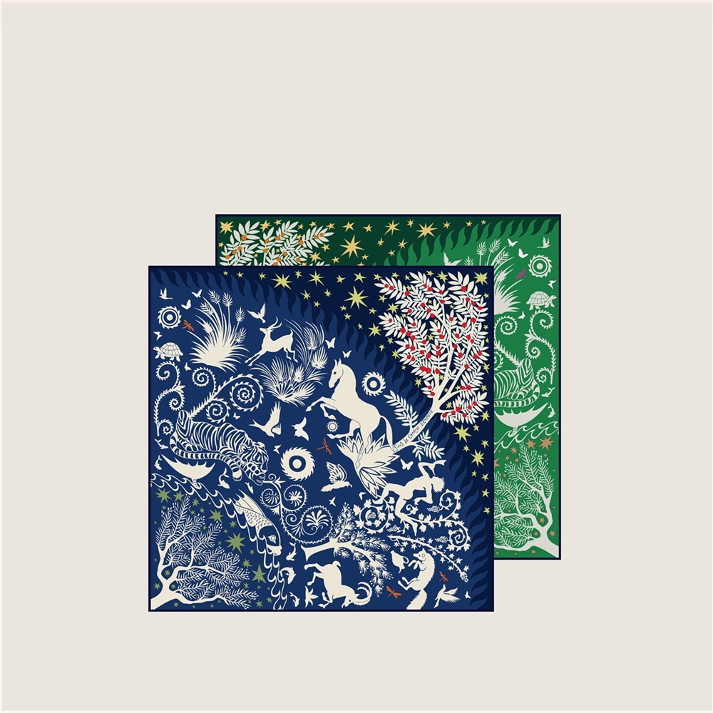 Écharpe en Soie Sergée 53CM pour Femme, Double Impression, Foulard Carré Double Face, Écharpes et Foulards Bouclés, Hijabs de Luxe